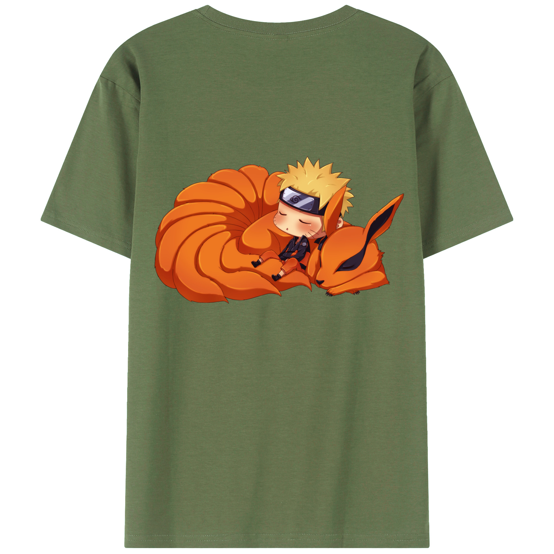 （画像用） NARUTO -ナルト- うずまき ナルト Uzumaki Naruto 綿100％ メンズ半袖Tシャツ（バックプリント） 通気性